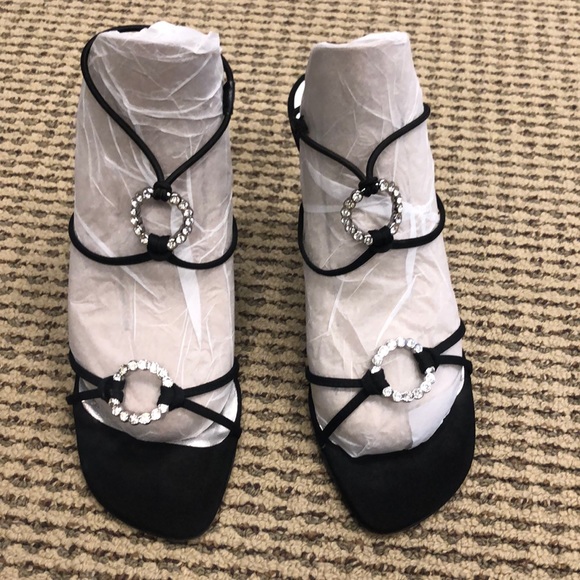 Stuart Weitzman black rhinestone heels. Size 7.5 - Picture 4 of 8